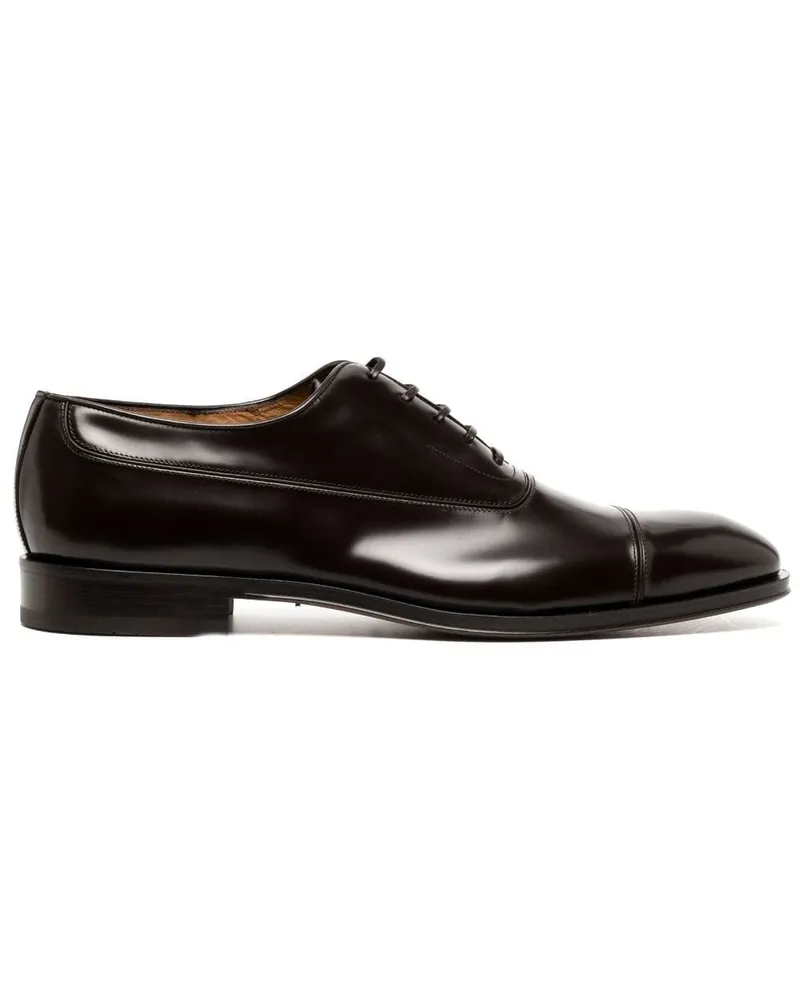 Ferragamo Oxford-Schuhe aus Lackleder Braun