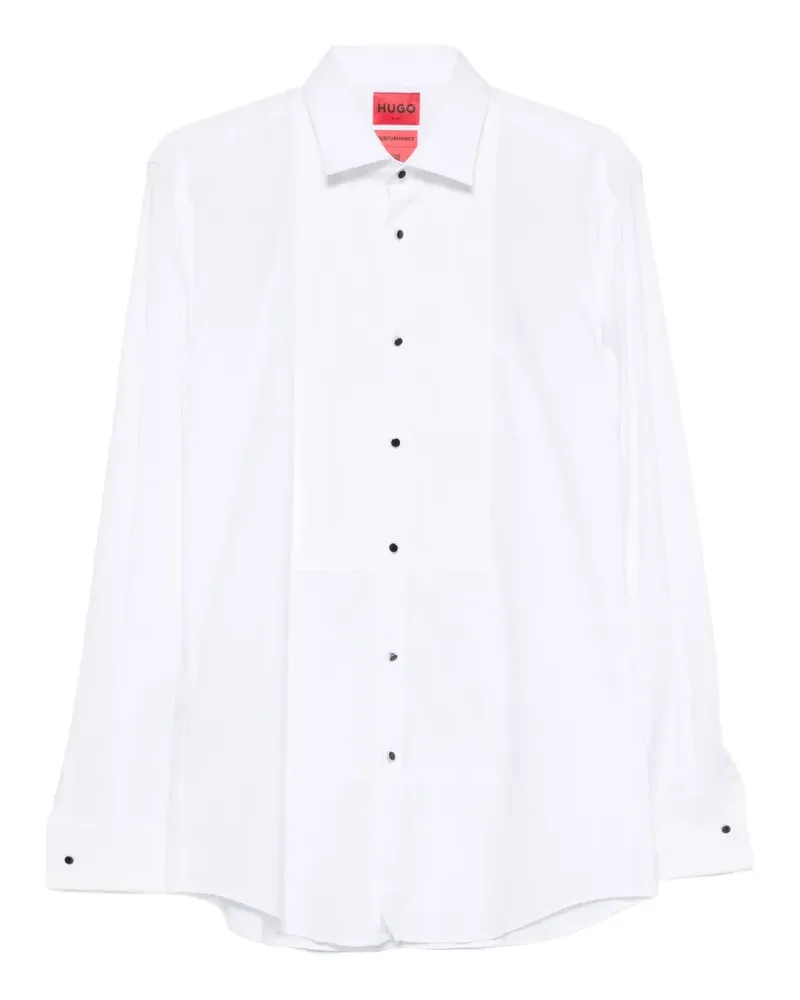 HUGO BOSS pleated-front shirt - Weiß Weiß