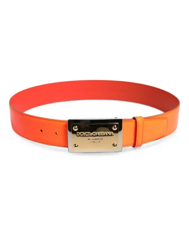 Dolce & Gabbana logo-plaque belt - Orange Orange