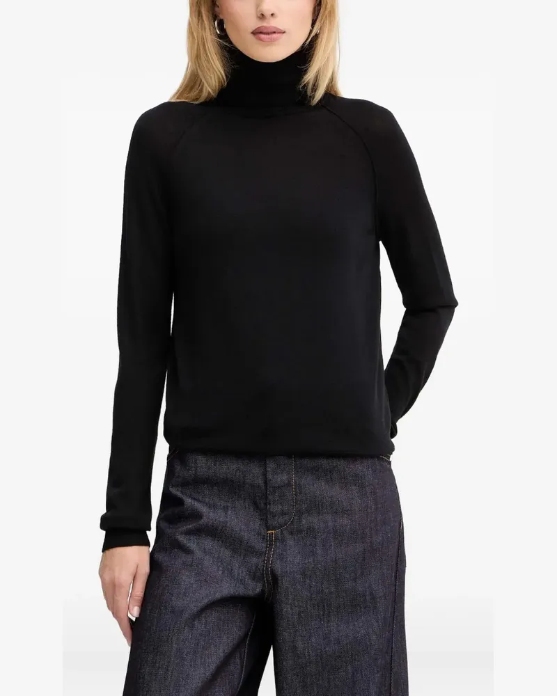 HUGO BOSS Frizani Pullover mit Knopftasche - Schwarz Schwarz