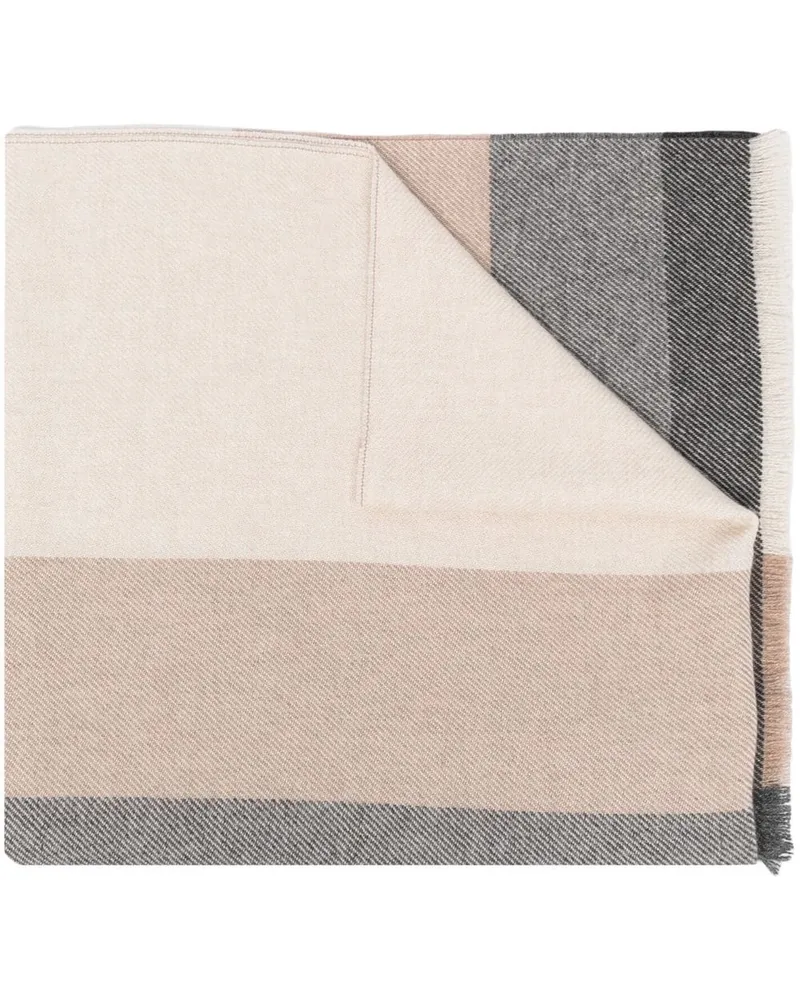 Brunello Cucinelli Gestreifter Schal - Grau Grau