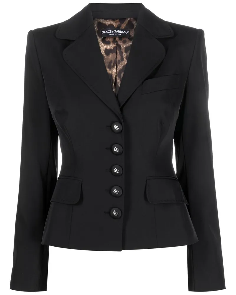 Dolce & Gabbana Blazer mit Logo-Schild - Schwarz Schwarz