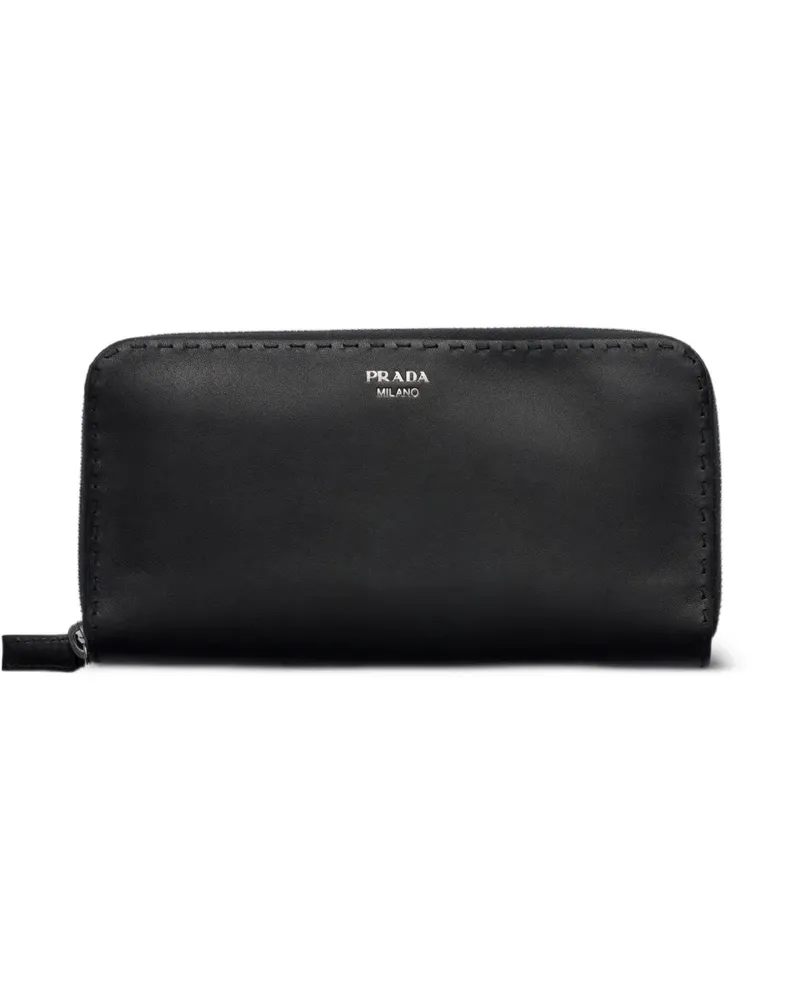 Prada Portemonnaie aus Altleder - Schwarz Schwarz