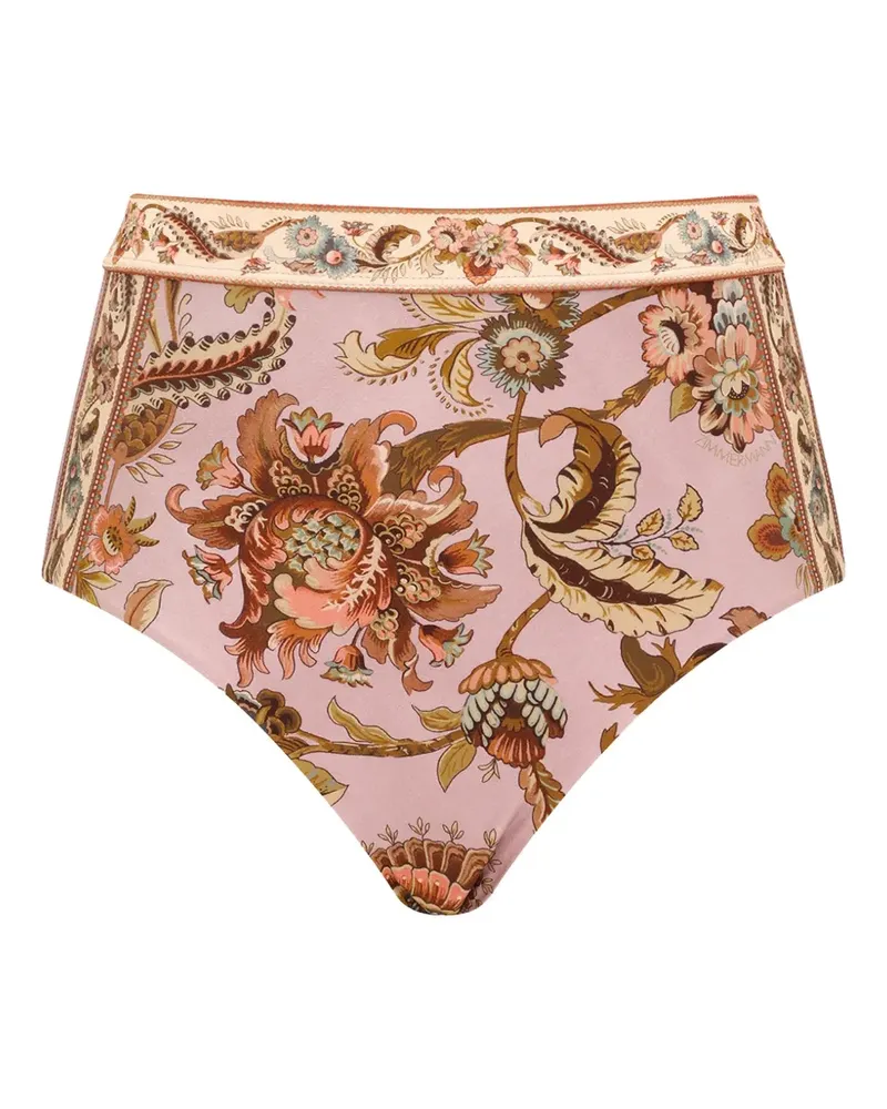 Zimmermann Aster Bikinihöschen mit hohem Bund - Rosa Rosa