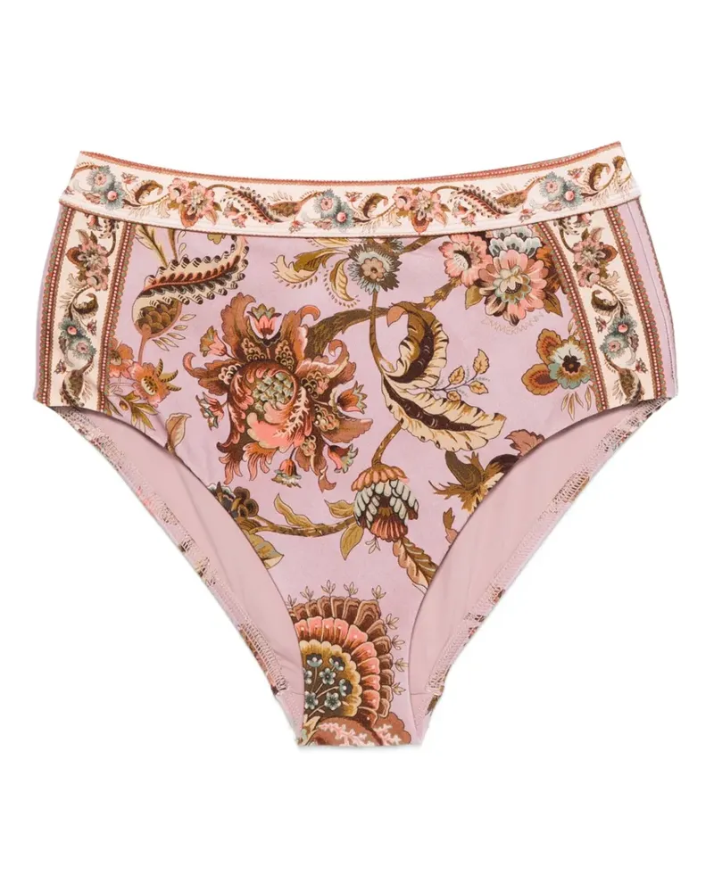 Zimmermann Aster floral-print bikini bottoms - Rosa Rosa