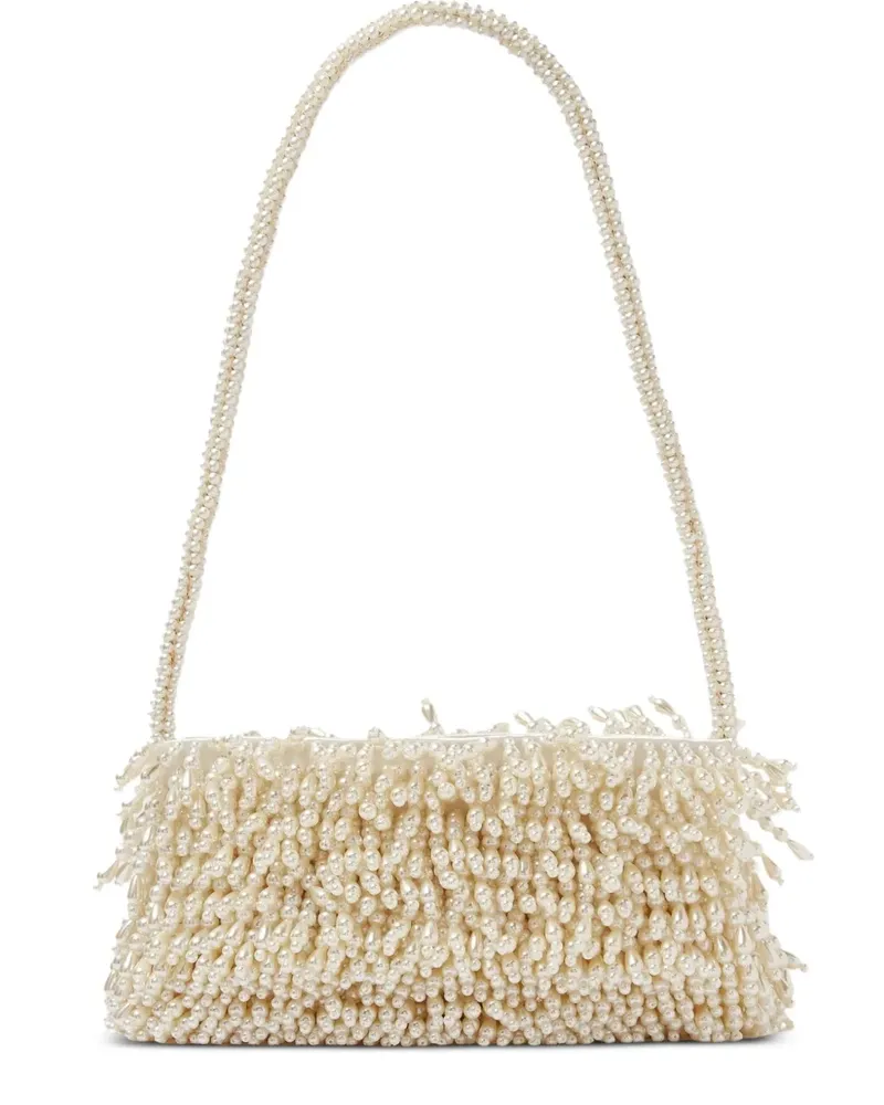 Vanina Cascade de Caresses Tasche mit Perlenfransen - Nude Nude