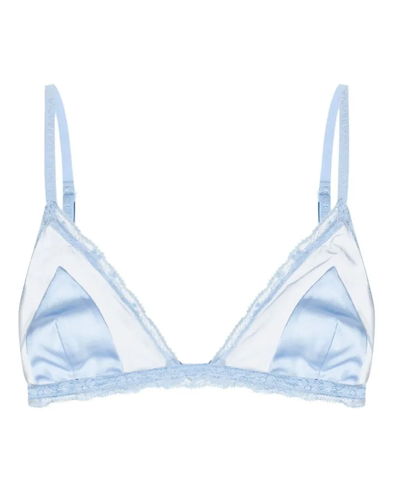 Dolce & Gabbana BH aus Satin mit Spitzenbesatz - Blau Blau