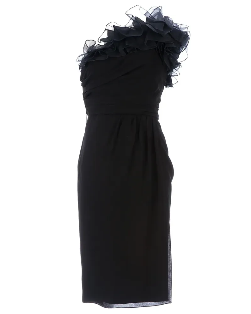 Giambattista Valli ruffled one-shoulder dress - Schwarz Schwarz