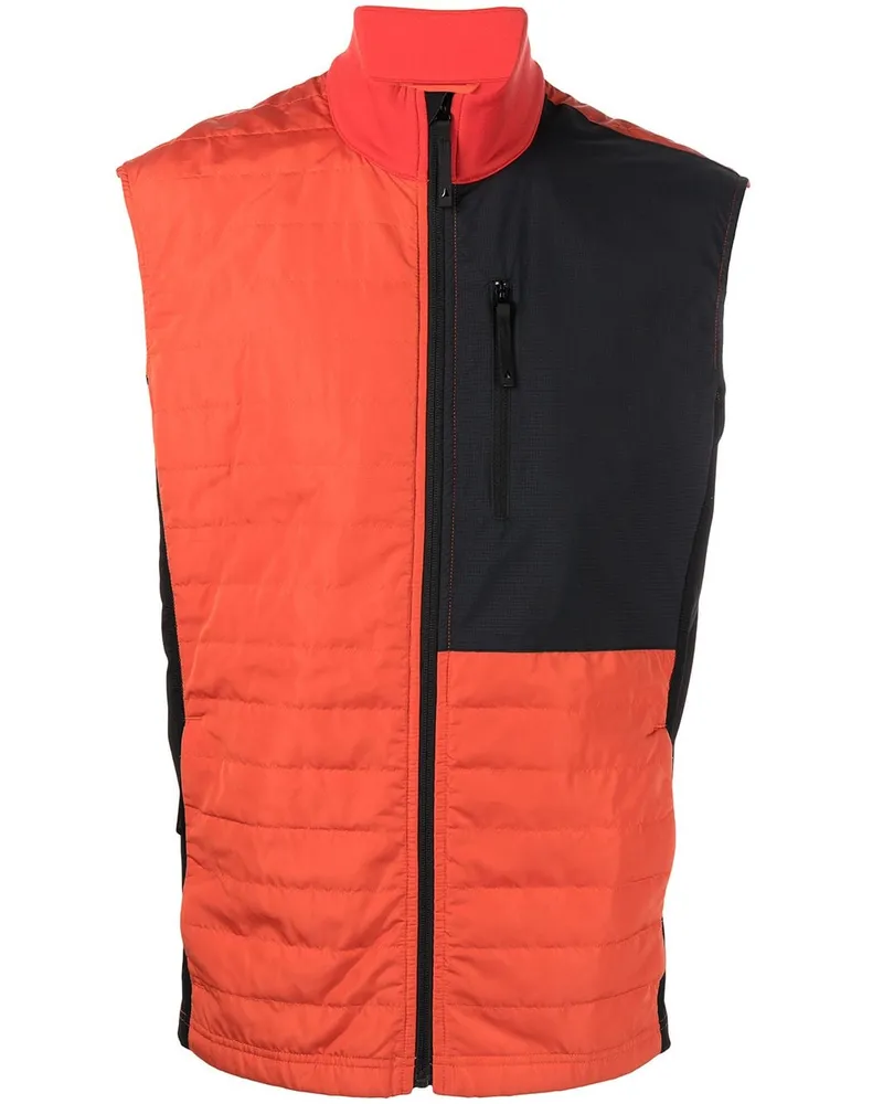 Aztech Mountain Fleeceweste in Colour-Block-Optik - Orange Orange