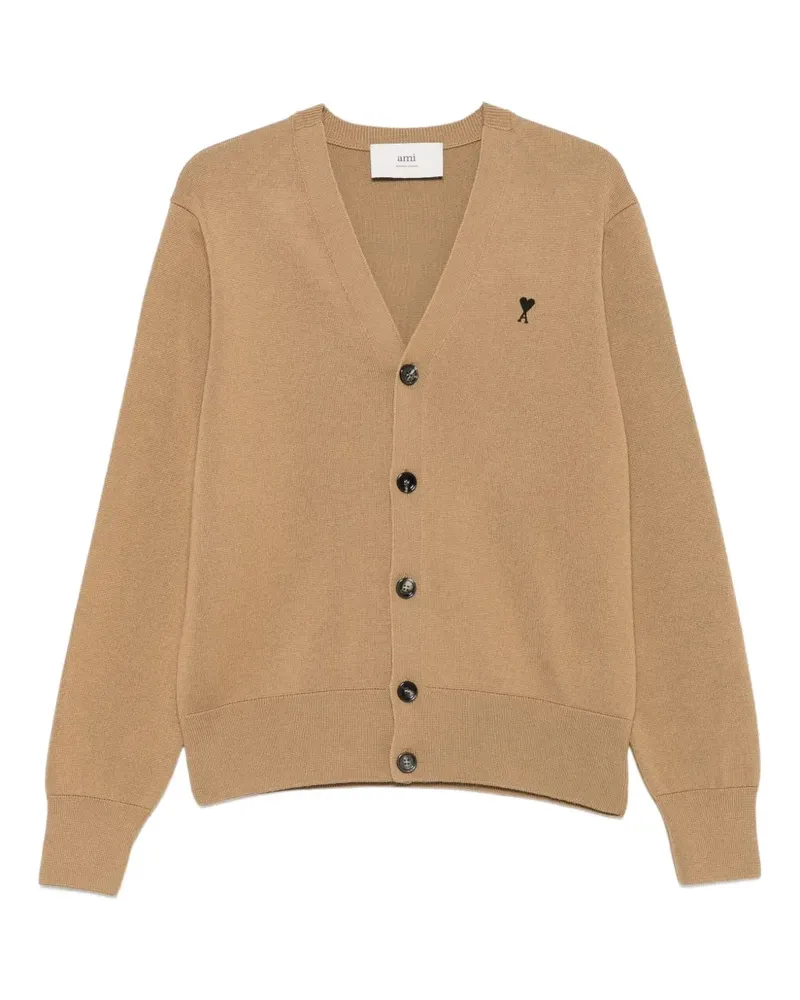 AMI Paris Ami de Coeur-embroidered cardigan - Nude Nude