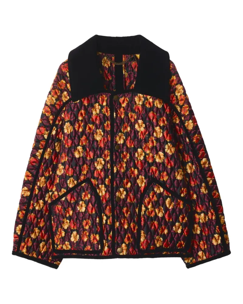 Burberry Gesteppte Floriston Jacke mit Geranien-Print - Rot Rot