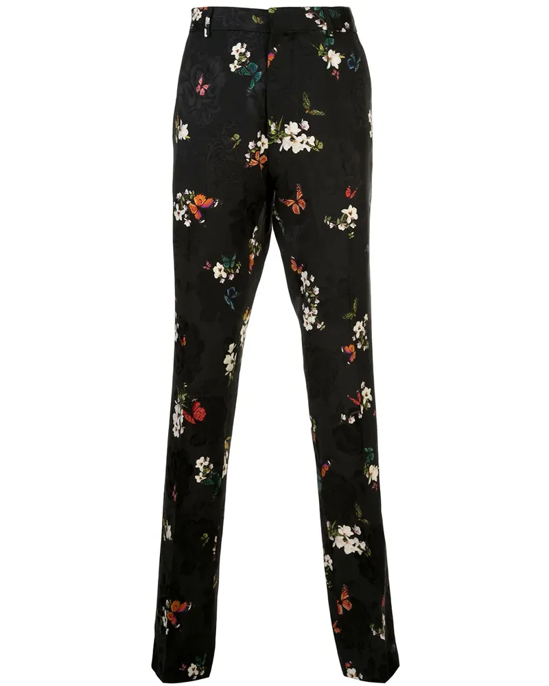 Amiri Hose mit floraler Stickerei - Schwarz Schwarz