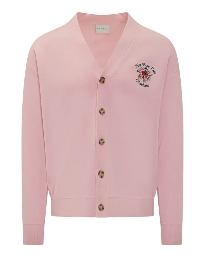 Drôle de Monsieur slogan rose cardigan - Rosa Rosa