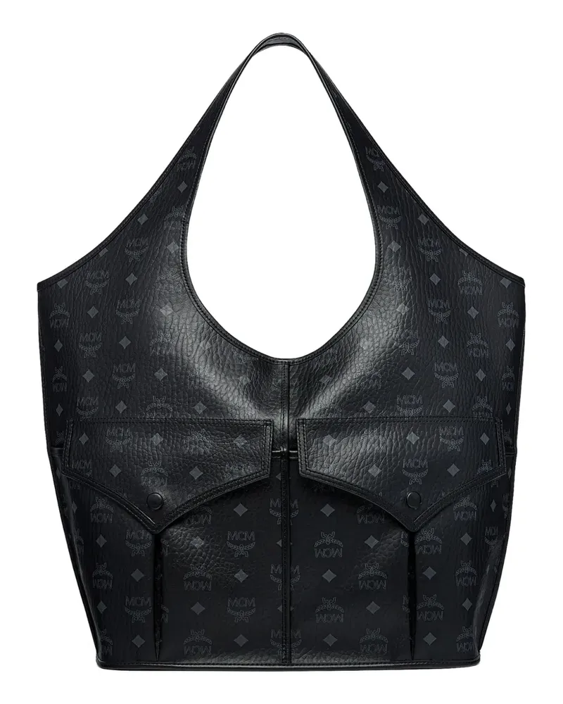 MCM Aren Mama Visetos Tote Bag - Schwarz Schwarz