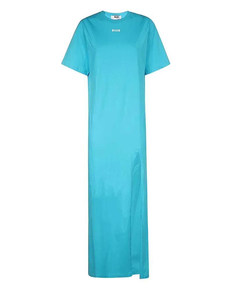 MSGM Maxikleid mit Logo-Print - Blau Blau