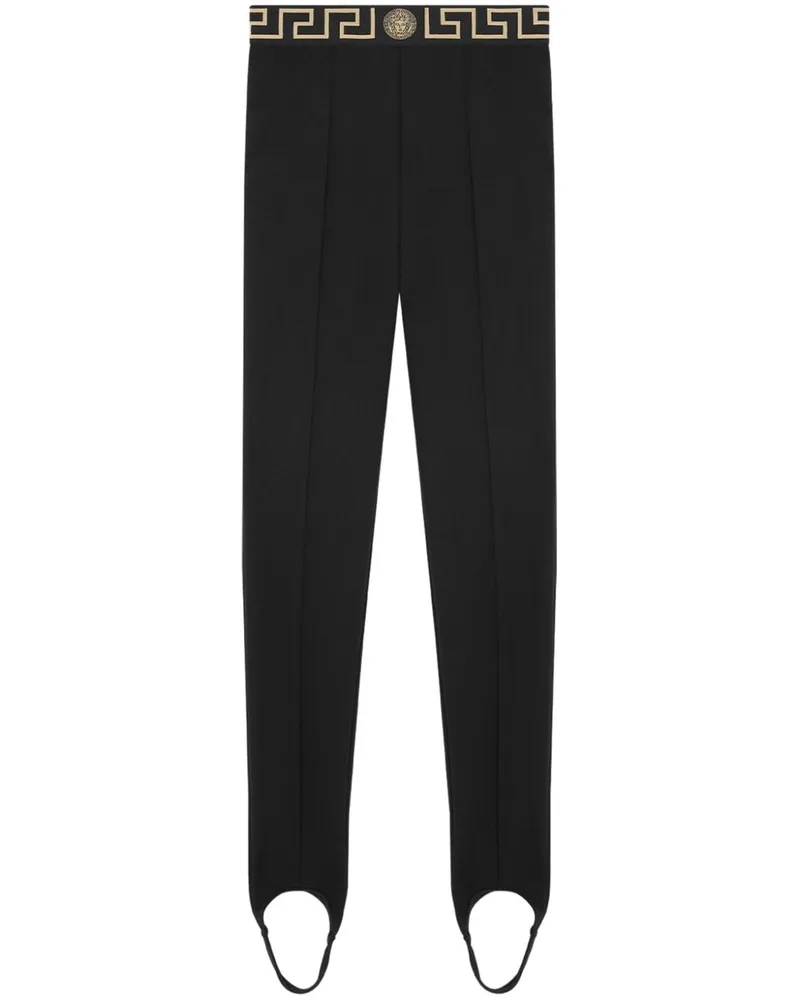 Versace Greca Border Leggings mit Steg - Schwarz Schwarz