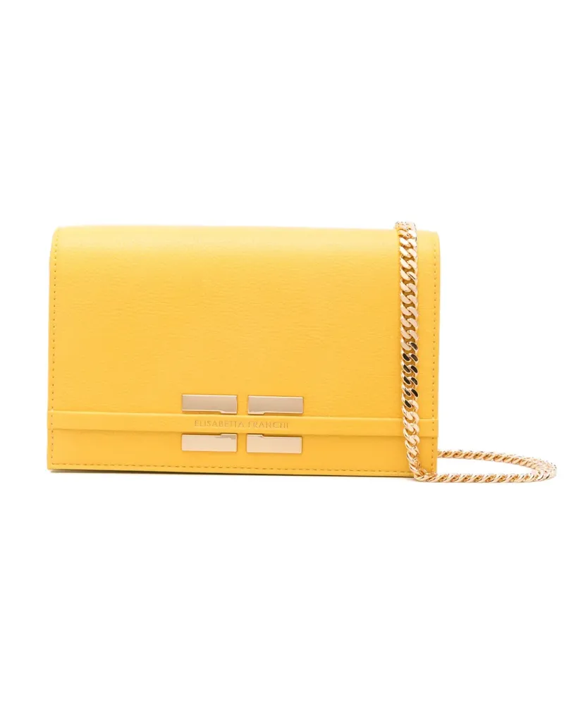 Elisabetta Franchi Umhängetasche mit Logo-Schild - Gelb Gelb