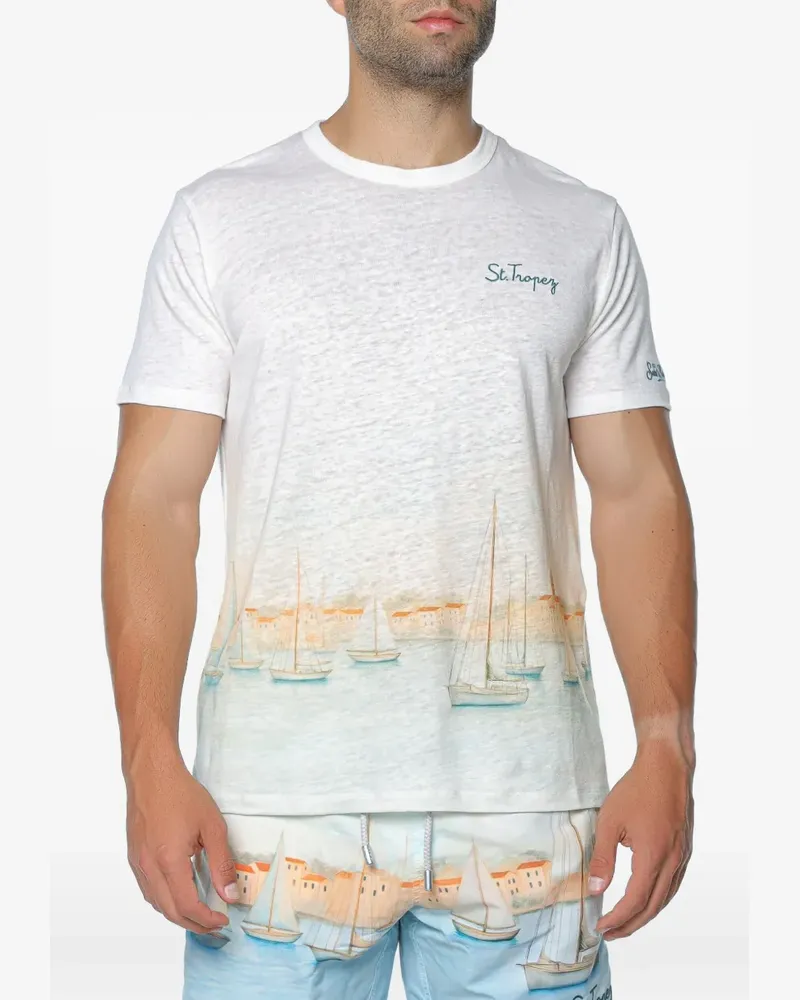 MC2 Saint Barth Ecstasea N St Tropez T-Shirt mit Stickerei - Weiß Weiß