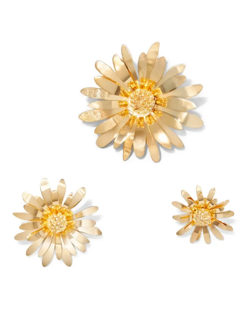 Osklen Broschen mit Margeriten (3er-Set) - Gold Gold