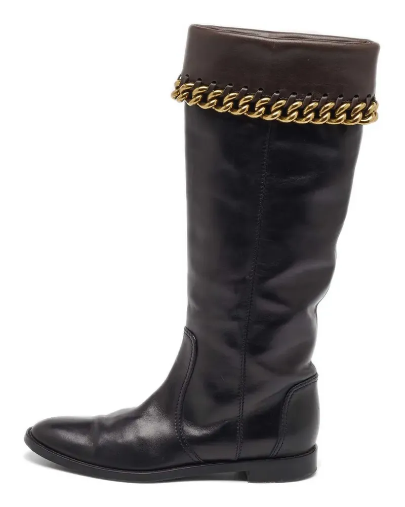 Sergio Rossi Halbhohe Stiefel mit Kettendetail - Braun Braun