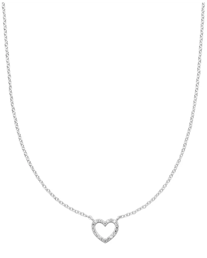VEYNOU 14kt Heart Weißgoldhalskette mit Diamanten - Silber Silber