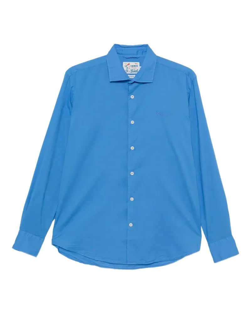 MC2 Saint Barth logo-embroidered button-down shirt - Blau Blau