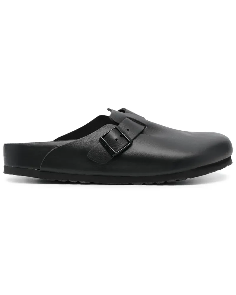 Birkenstock Boston Pantoletten mit Schnallendetail - Schwarz Schwarz
