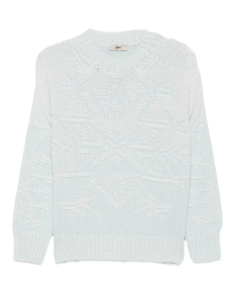Herno Intarsien-Pullover mit Rundhalsausschnitt - Blau Blau