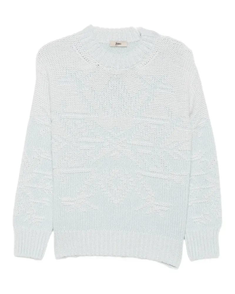 Herno Intarsien-Pullover mit Rundhalsausschnitt - Blau Blau