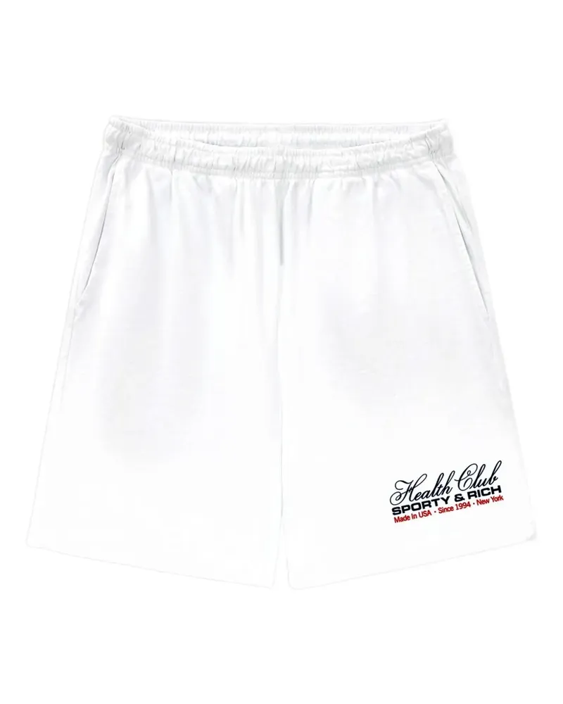 SPORTY & RICH Shorts mit Logo-Print - Weiß Weiß