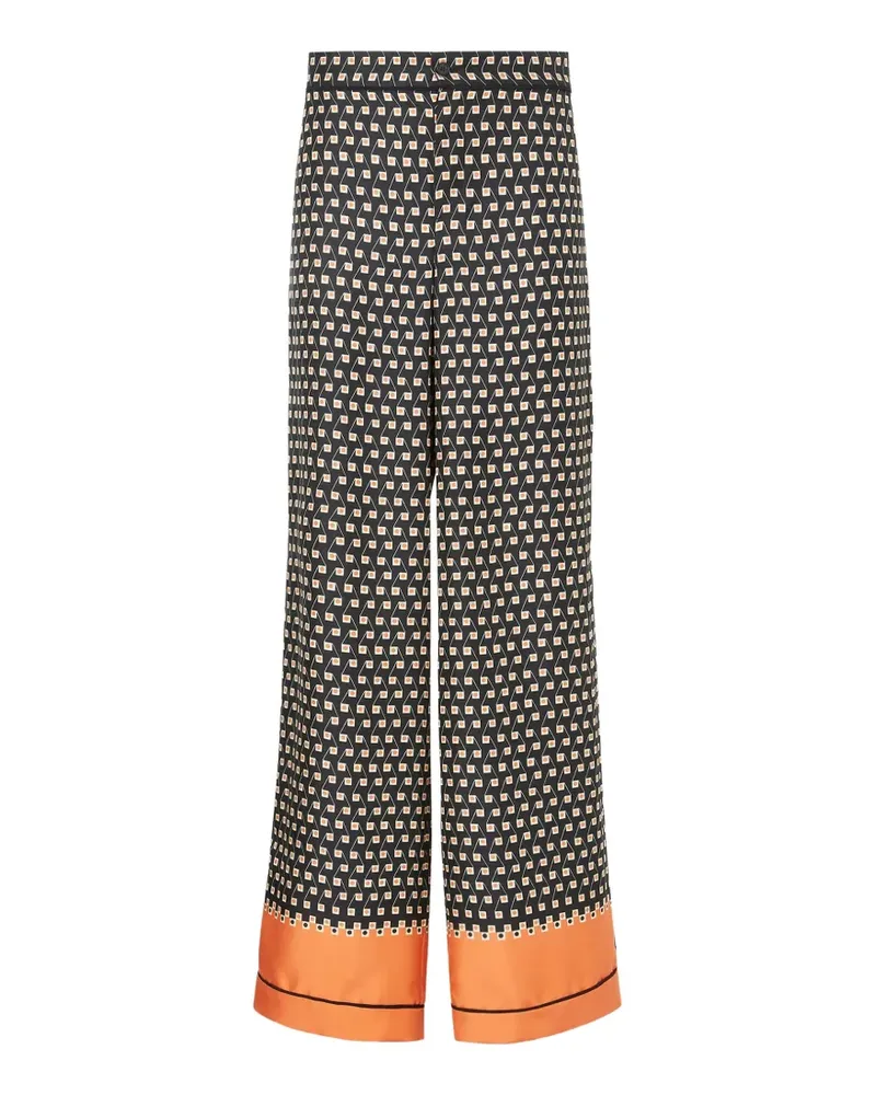 Fendi Weite Hose mit geometrischem Print - Schwarz Schwarz