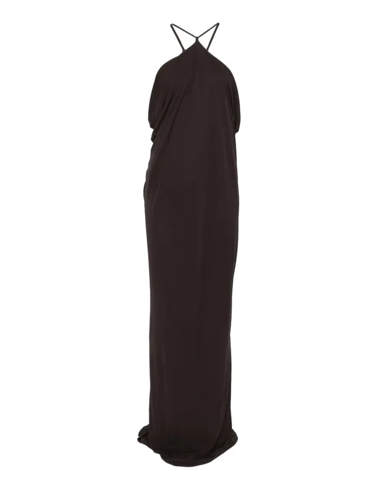 Alberta Ferretti halterneck draped maxi dress - Braun Braun