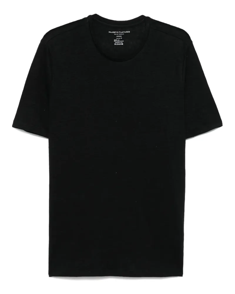 Majestic T-Shirt mit Rundhalsausschnitt - Schwarz Schwarz