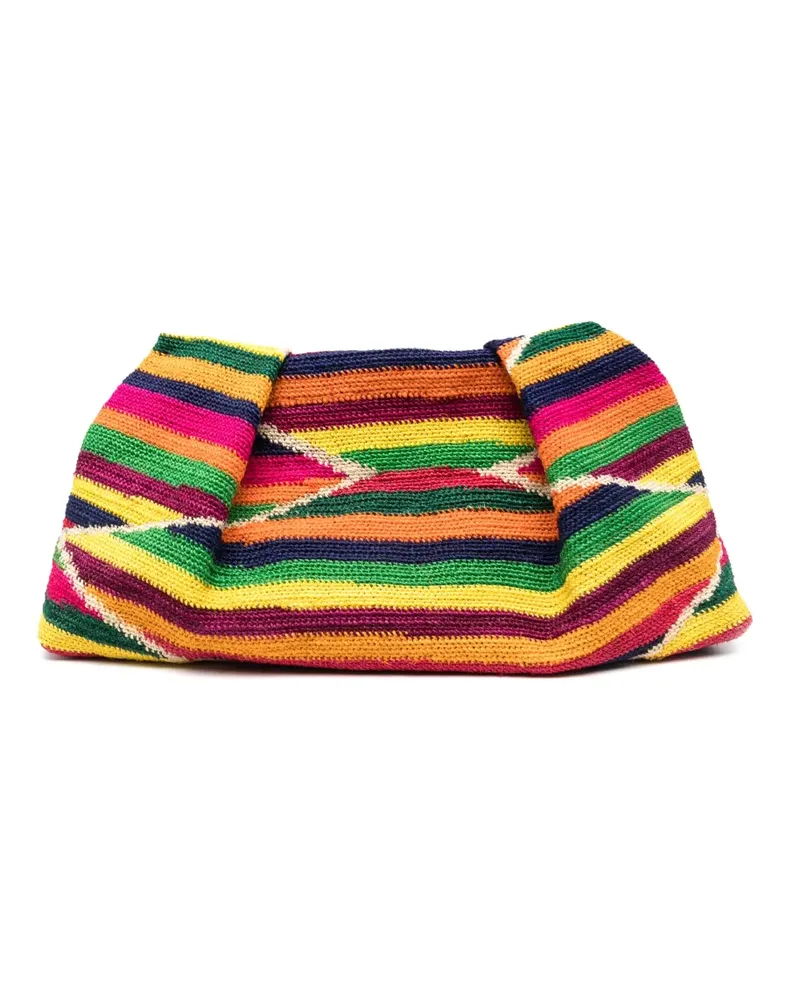 Sensi Studio Gestreifte Clutch mit Pailletten - Grün Grün