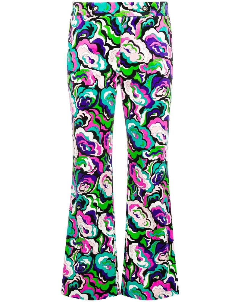 Emilio Pucci Ausgestellte Cropped-Hose mit Print - Grün Grün