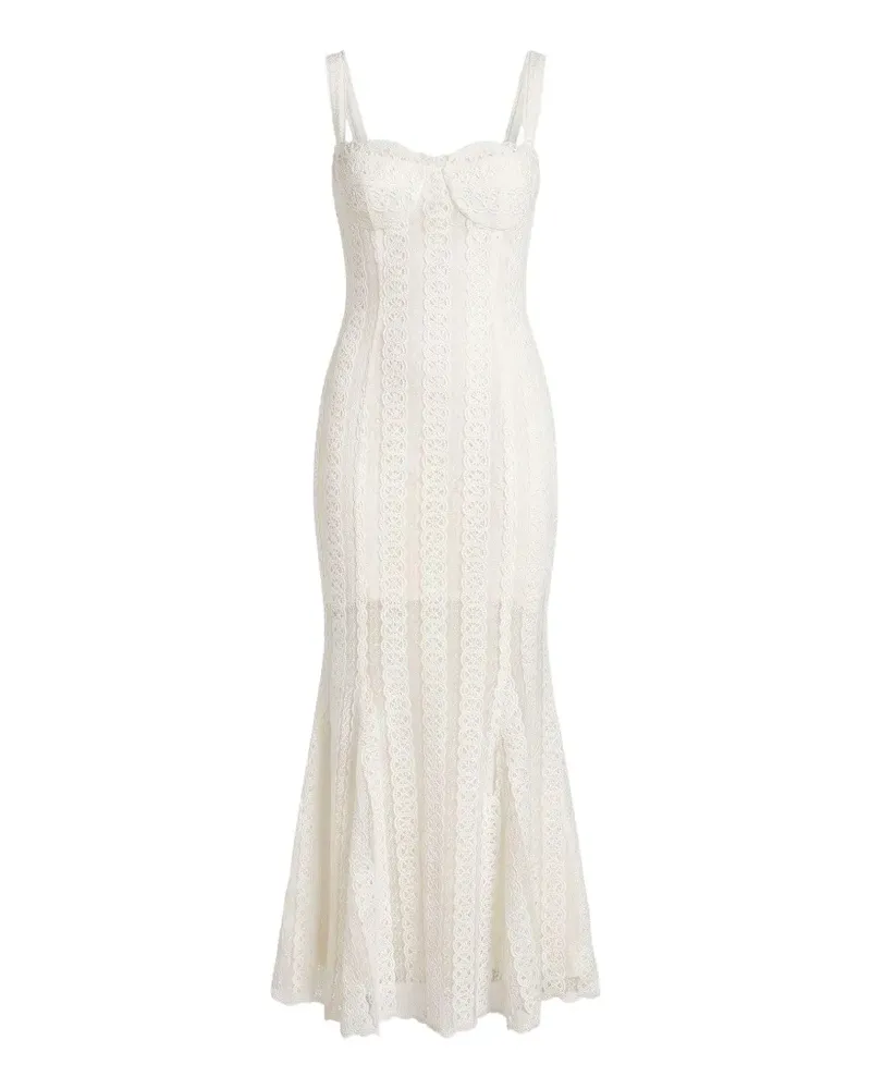 Charo Ruiz Elinor Kleid mit Spitzeneinsatz - Weiß Weiß