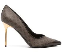 Pumps mit Monogrammmuster 100mm - Braun