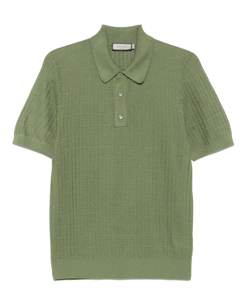 Canali Strukturiertes Poloshirt - Grün Grün