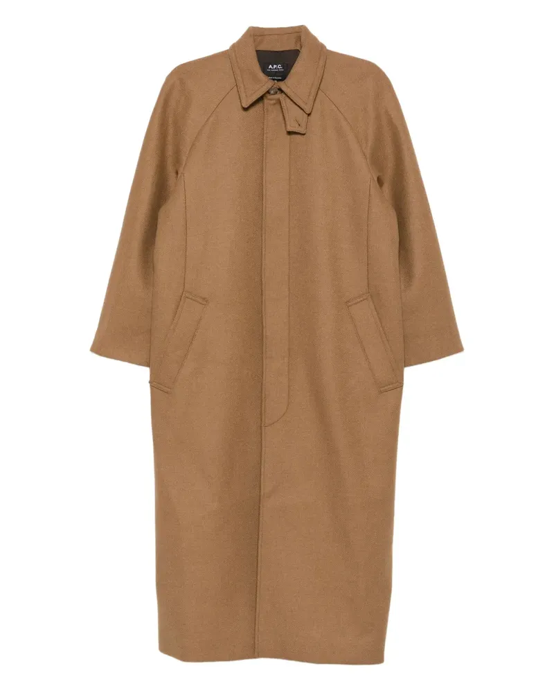 A.P.C. Wollmantel mit Taschen - Braun Braun
