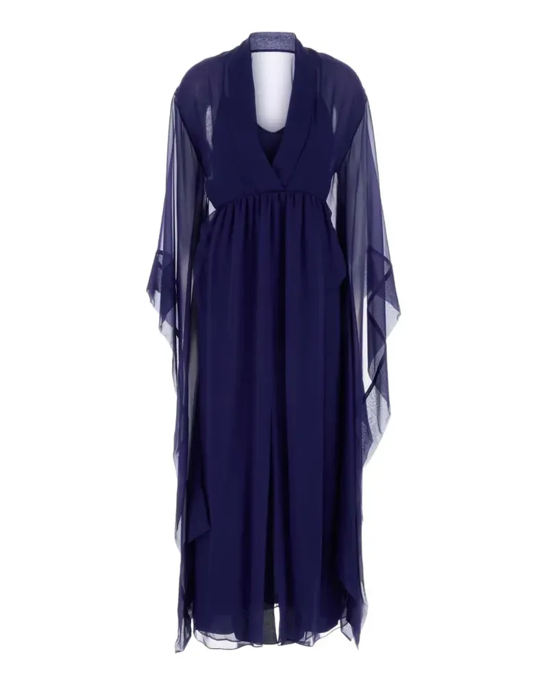 Alberta Ferretti flowing-sleeves silk maxi dress - Blau Blau