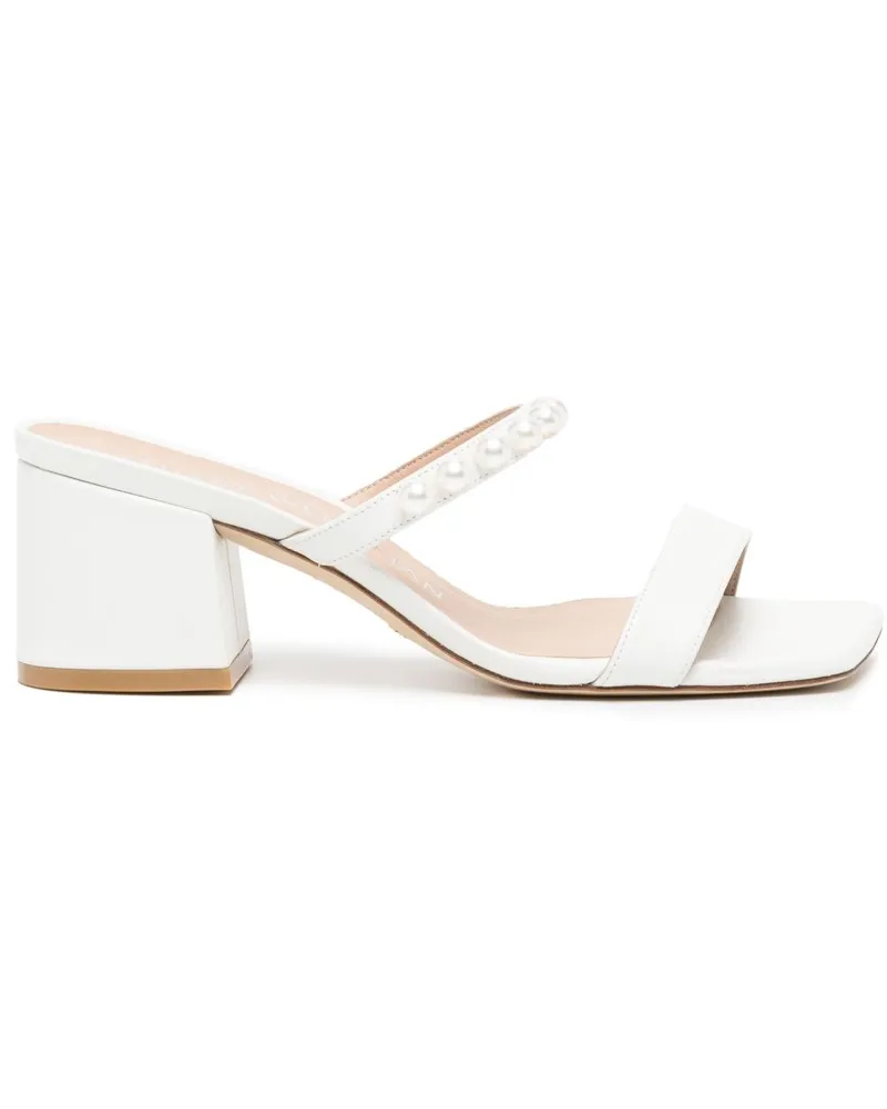 Stuart Weitzman Mules mit Blockabsatz 60mm - Weiß Weiß