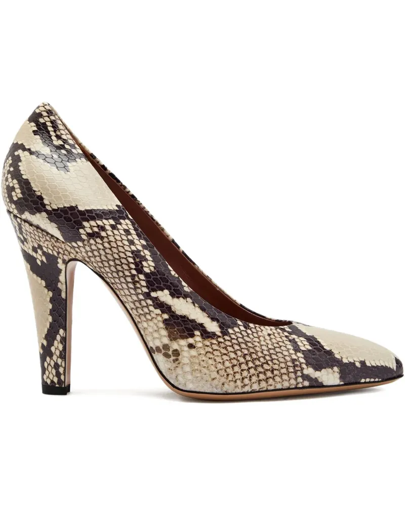 Paris Texas Elsa Pumps mit Schlangen-Print 100mm - Nude Nude