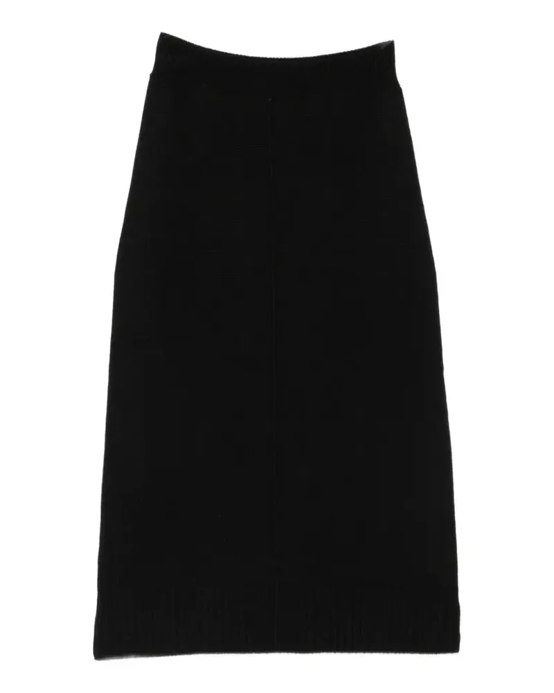 Lorena Antoniazzi ribbed-knit star-patch midi skirt - Schwarz Schwarz