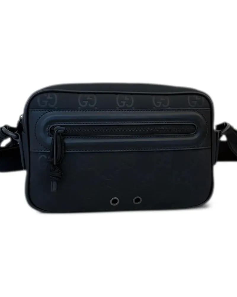 Gucci Kuriertasche mit eingeprägtem Monogramm - Blau Blau