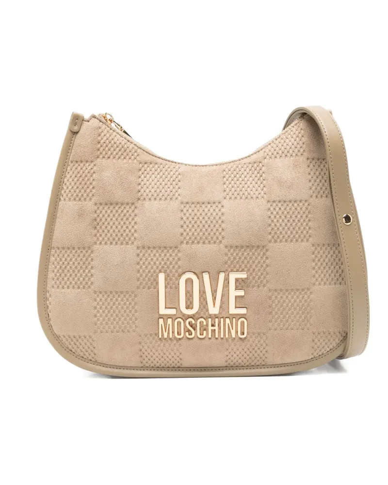 Moschino Gesteppte Schultertasche - Nude Nude