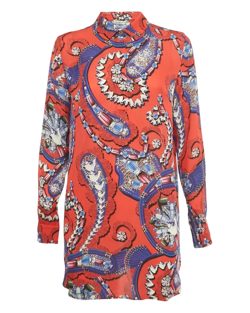 Mary Katrantzou silk graphic-print mini dress - Rot Rot