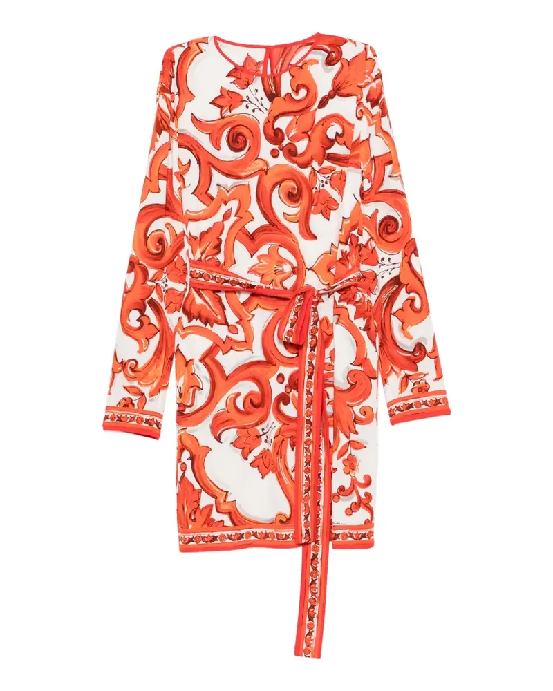 Dolce & Gabbana Minikleid mit Barock-Print - Weiß Weiß