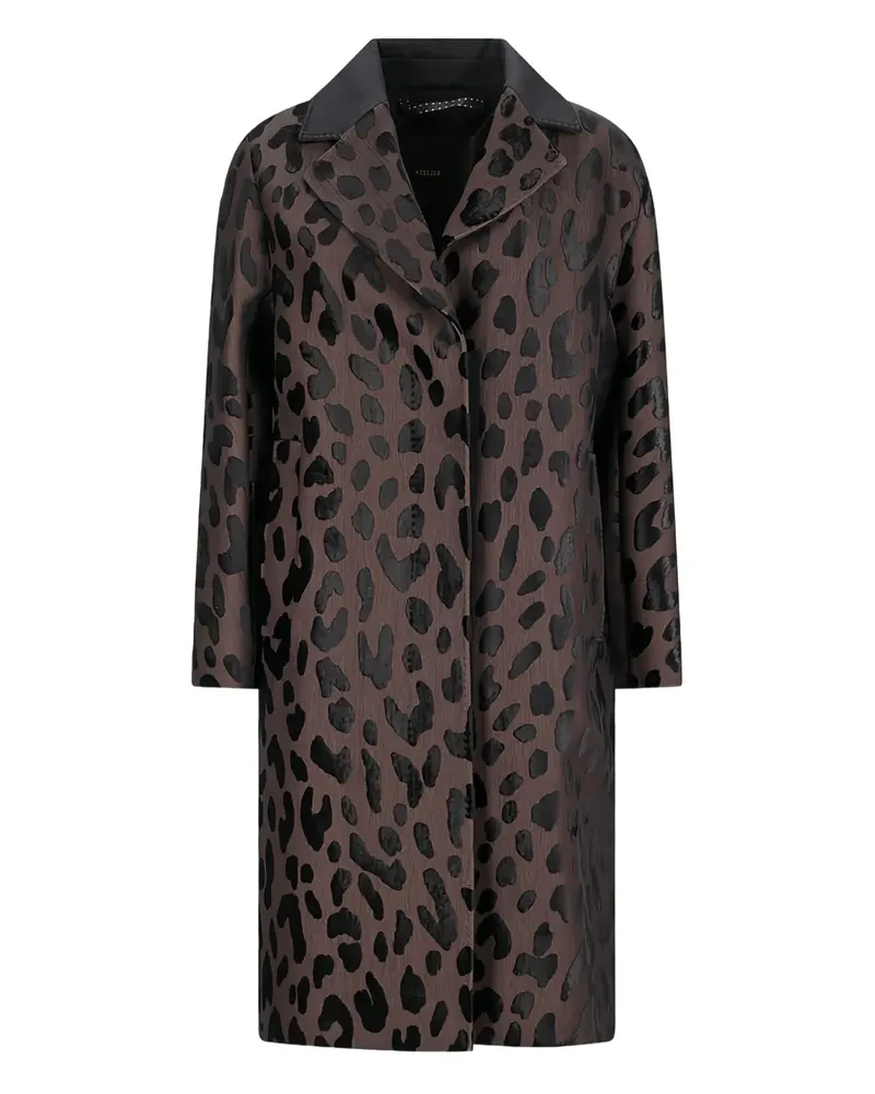 Max Mara animal-print long-sleeves coat - Braun Braun