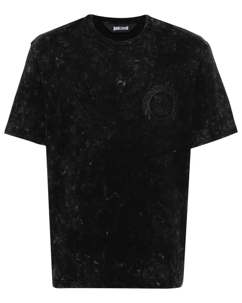 Just Cavalli T-Shirt mit Logo-Print Schwarz