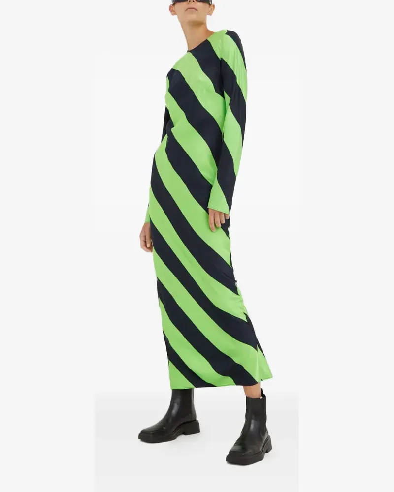 Samsøe & Samsøe Gestreiftes Maxikleid - Grün Grün